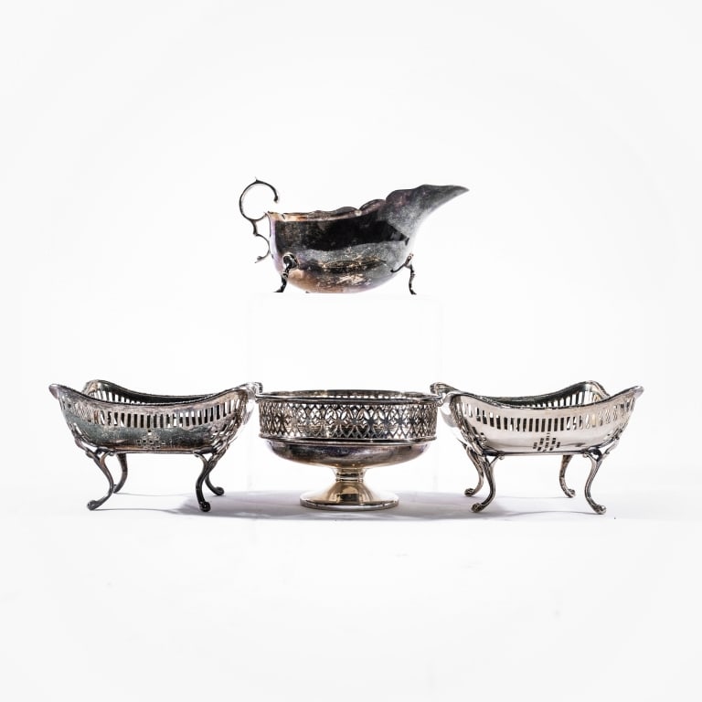 FOUR SILVER TABLE ACCESSORIES - 3