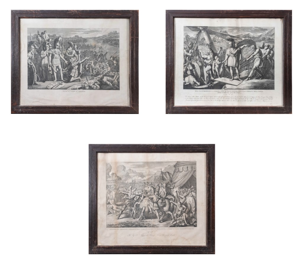 THREE EARLY ITALIAN ROMAN BATTLE ENGRAVINGS (1 of 14)