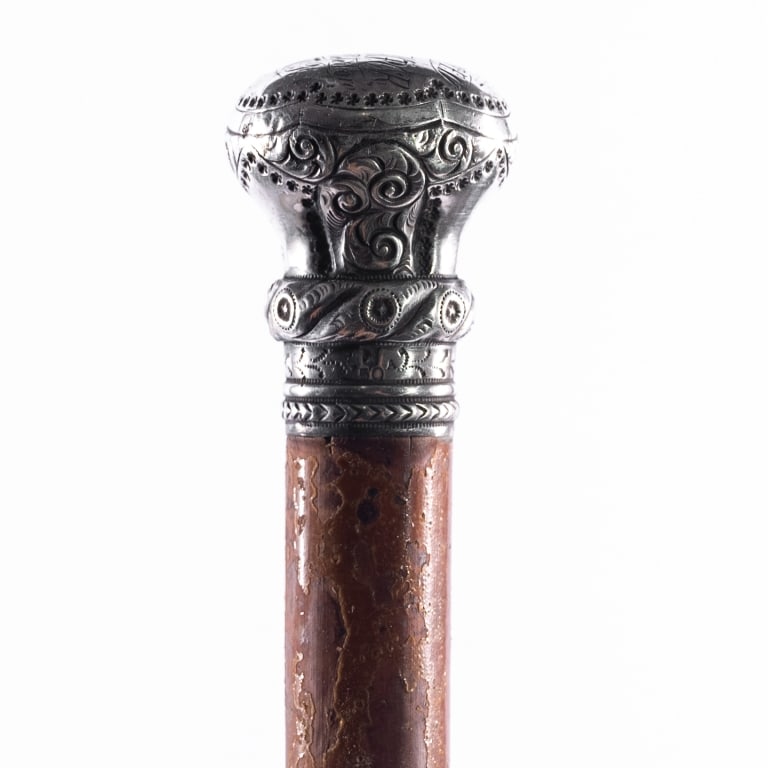 SIX SILVER-TIP WALKING STICKS - 6