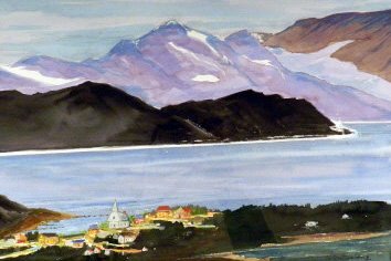 Art - Watercolour Peter B. Wang: Watercolour, "Bonne Bay Newfoundland", 14.25 x 10 inches