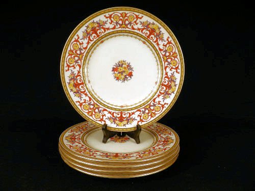 Minton plates: Group of 5 Minton dinner plates, marked #0107H