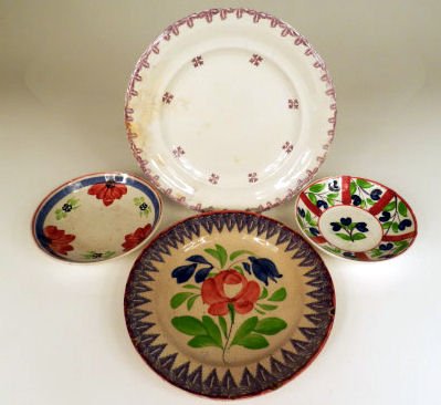 Spongeware 4 different plates: Spongeware 4 different plates
