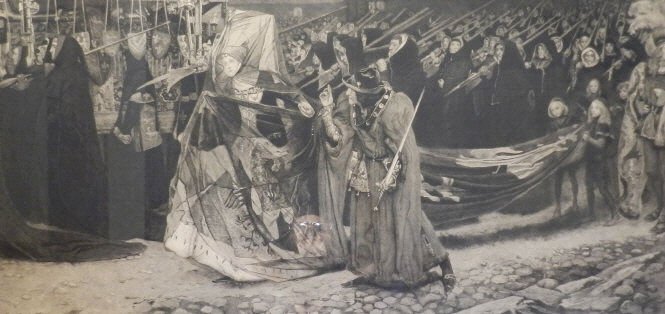 Art - Edwin Austin ABBEY (1852-1911): Lithograph, "Richard, Duke of Gloucester, and the Lady Anne", F. Goulding Printer, issued October 1, 1897 by the Art Union of London / Lithographie28 1/4 x 42 inches with frame