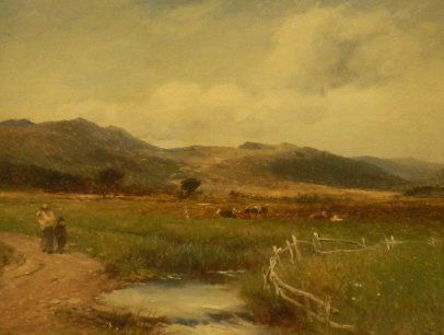 Art - David BATES (1840-1021, British): "Near Barmouth", oil on canvas, signed and dated 1893, also signed on verso, 9 x 12 inches