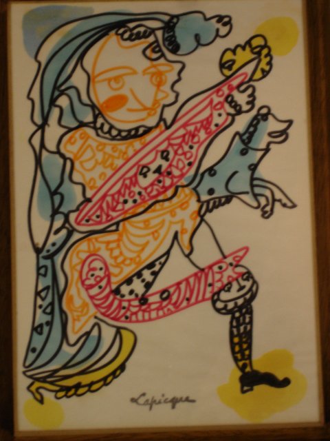 Charles LAPICQUE (1898-1988) Raffinement, Techniqu: Charles LAPICQUE (1898-1988) Raffinement, Technique mixte sur papier calque, signée du cachet de la signature en bas au milieu 30 x 50 cm à vue - 11 13/16 x 19 5/8 in. Refinement ,Mixed media on tra