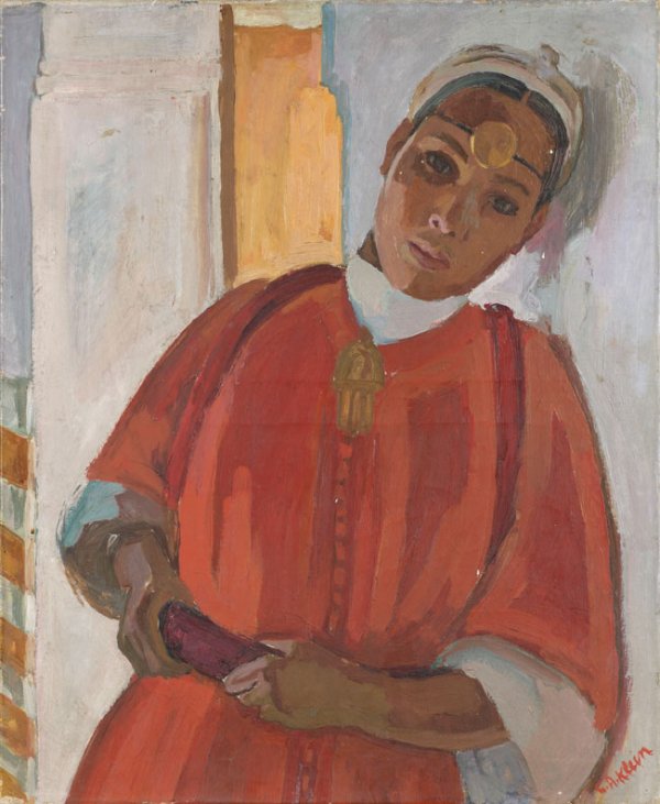 Georges André KLEIN (1901-1992) Jeune Orientale, H: Georges André KLEIN (1901-1992) Jeune Orientale, Huile sur toile, signée en bas à droite 61,5 x 50,5 cm - 241/4 x 197/8 in. Young Oriental Woman, Oil on canvas, signed lower right