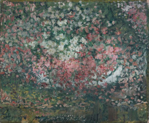 Ernest QUOST (1844-1931) Le jardin Huile sur toil: Ernest QUOST (1844-1931) Le jardin Huile sur toile, signée du cachet de l'atelier de l'artiste en bas à gauche 35 x 65 cm - 13 5/8 x 25 1/2 in. Oil on canvas, signed with the artist's stamp lower le