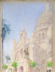 Ernest QUOST (1844-1931) Montmartre et vues de Par: Ernest QUOST (1844-1931) Montmartre et vues de Paris Ensemble de pastels, signés du cachet d'atelier Ensemble of pastel, signed with the artist's stamp