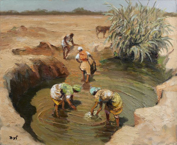 Marcel DYF (1899-1985) Les lavandières Huile sur t: Marcel DYF (1899-1985) Les lavandières Huile sur toile, signée en bas à gauche 59,5 x 73 cm - 23 1/2 x 28 3/4 in.Oil on canvas, signed bottom left