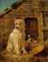 233: Vincent de VOS, Belgian, Two dogs, Oil on panel