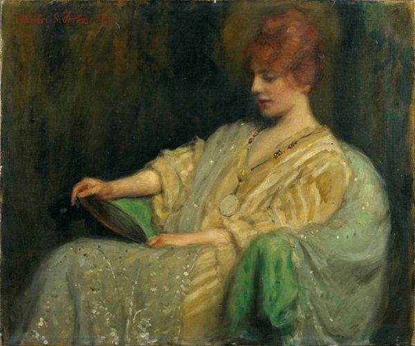 Charles-Stuart FORBES (American born 1860), Seated: Charles-Stuart FORBES (born circa 1860), American School. Seated elegant woman. Oil on canvas, signed on top left, dated 1907. 54 x 65 cm Charles-Stuart FORBES (né vers 1860), École américaine Él�