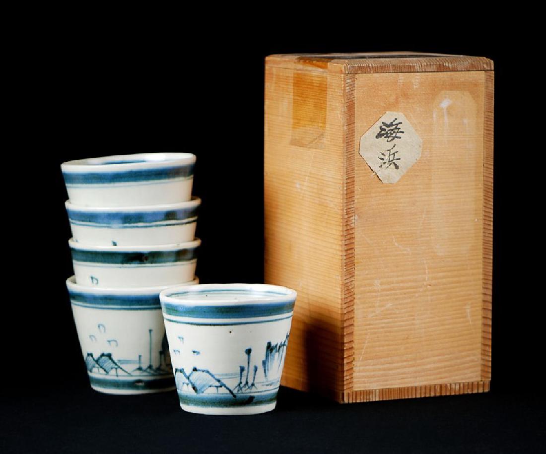SOBA CUPS; EDO PERIOD (1603-1867): Traditionally used for sauces. 6.3cm H 7.6cm DIAM