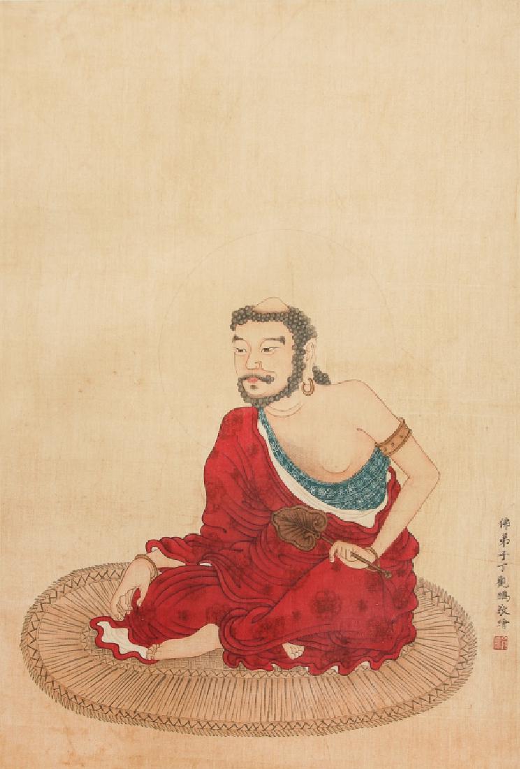 PAINTING OF A SEATED BUDDHA BY DING GUANPENG (1 of 2)