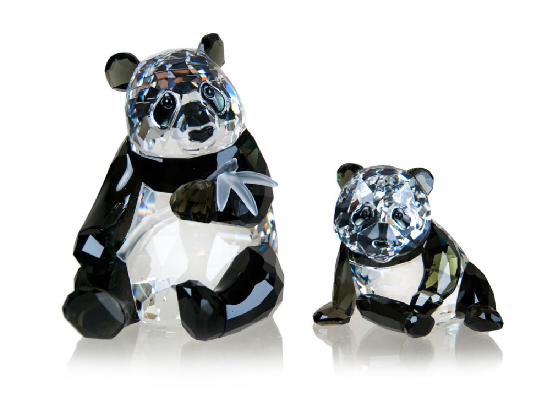 PAIR OF SWAROVSKI CRYSTAL PANDA BEARS
