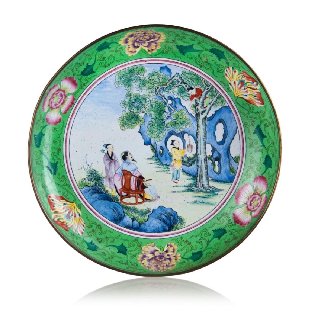 ENAMELED PLATE; QING DYNASTY (1 of 2)