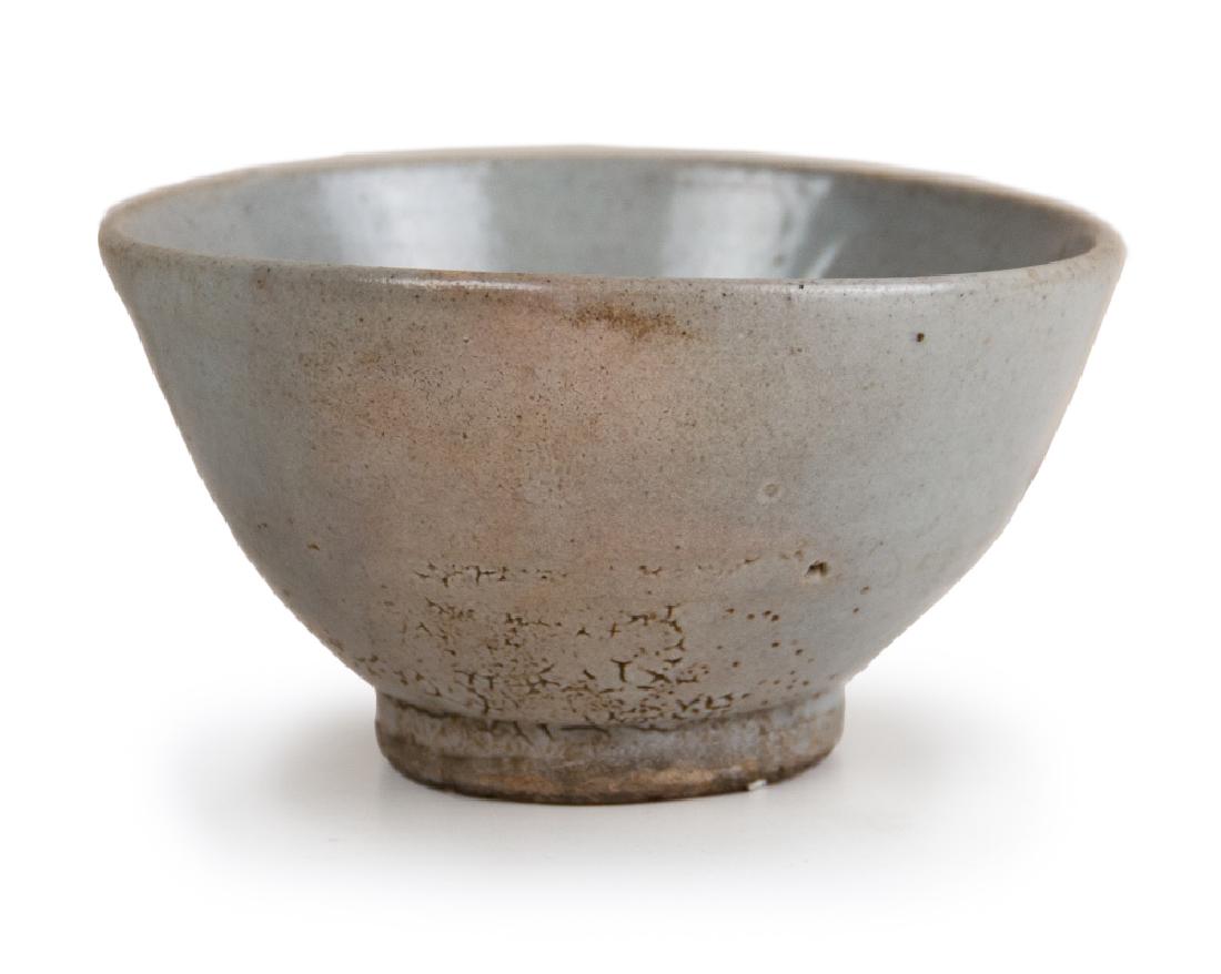 KOREAN WHITE GLAZED BOWL: A Very Rare/Fine Crackled White Glazed Tea Bowl-19th C.: Korea, Late Joseon dynasty, 19th century The finely potted deep steep sided tea bowl set on a high ring foot, and very slightly everted lip wit