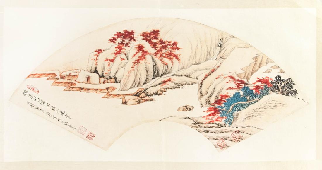 FAN PAINTING, ZHANG DAQIAN (1 of 3)