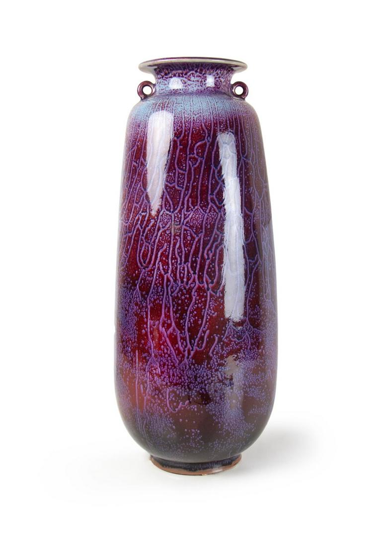 CHINESE JUN TYPE FLAMB GLAZED PORCELAIN VASE (1 of 3)