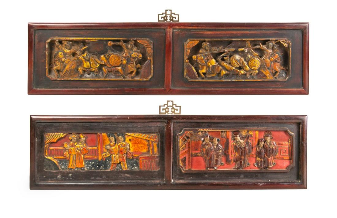 PAIR OF  CHINESE ANTIQUES GILT WOOD WALL HANGING (1 of 1)