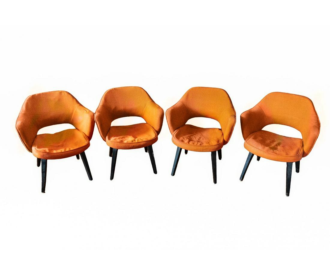 EERO SAARINEN FOR KNOLL CHAIRS, FOUR: H:30 1/2in(77.4cm) W:26in(66cm)
