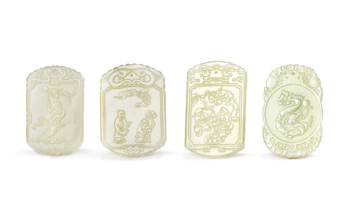GROUP OF FOUR JADE PLAQUES (1 of 16)