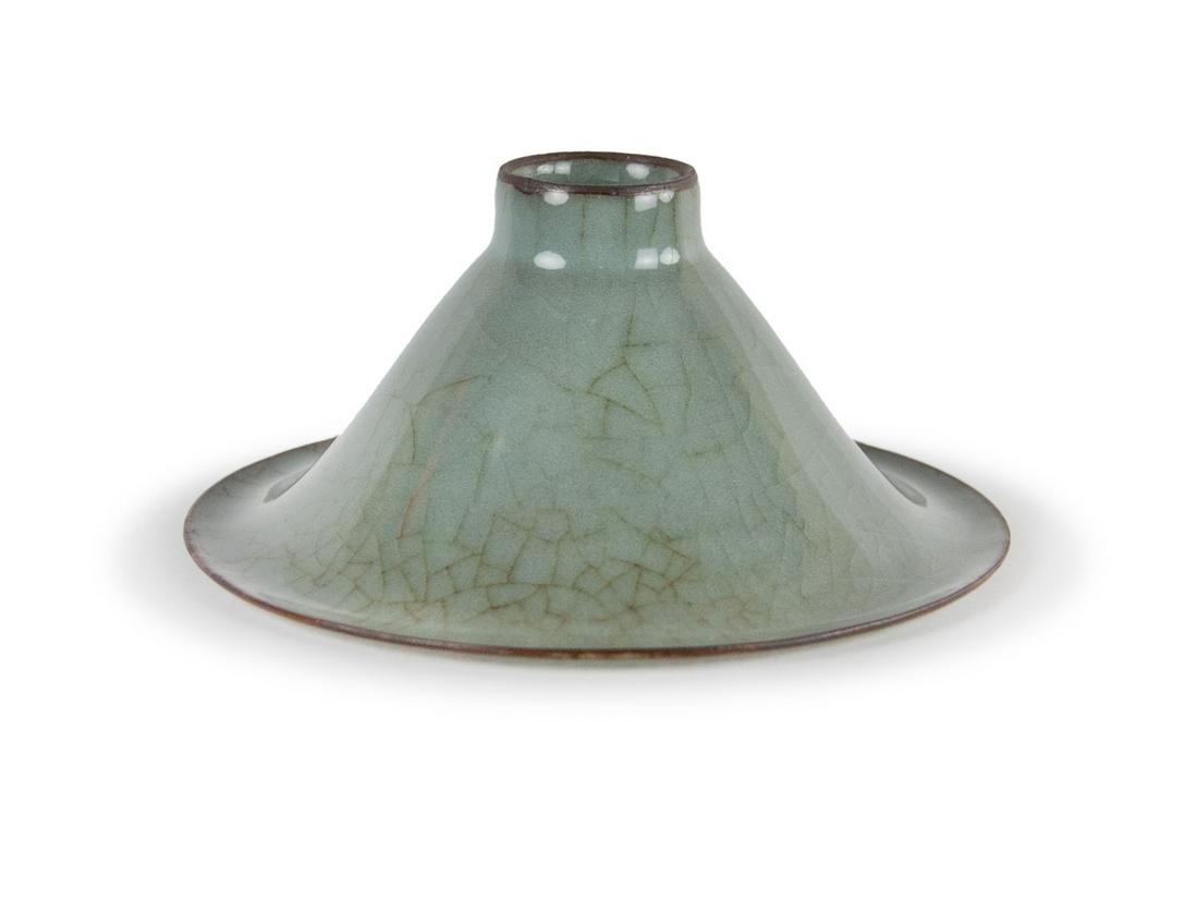 A CHINESE CRACKLE CELADON GLAZED TEA FUNNEL (1 of 4)