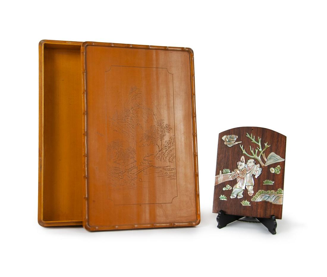 BAMBOO CONTAINER AND MOTHER OF PEARL PANEL (1 of 1)