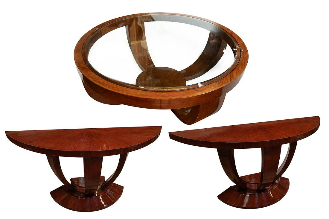 SET OF THREE, COFFEE TABLE AND TWO SIDETABLES (1 of 4)