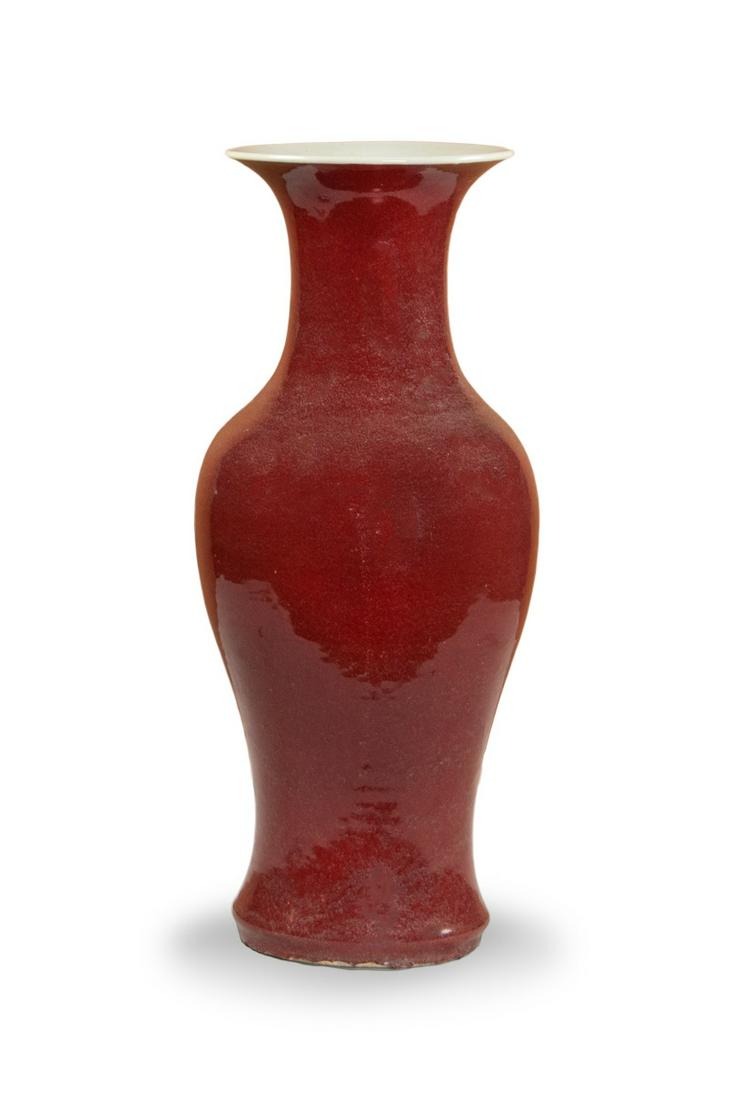 A CHINESE COPPER-RED GLAZED PHOENIX VASE (1 of 7)