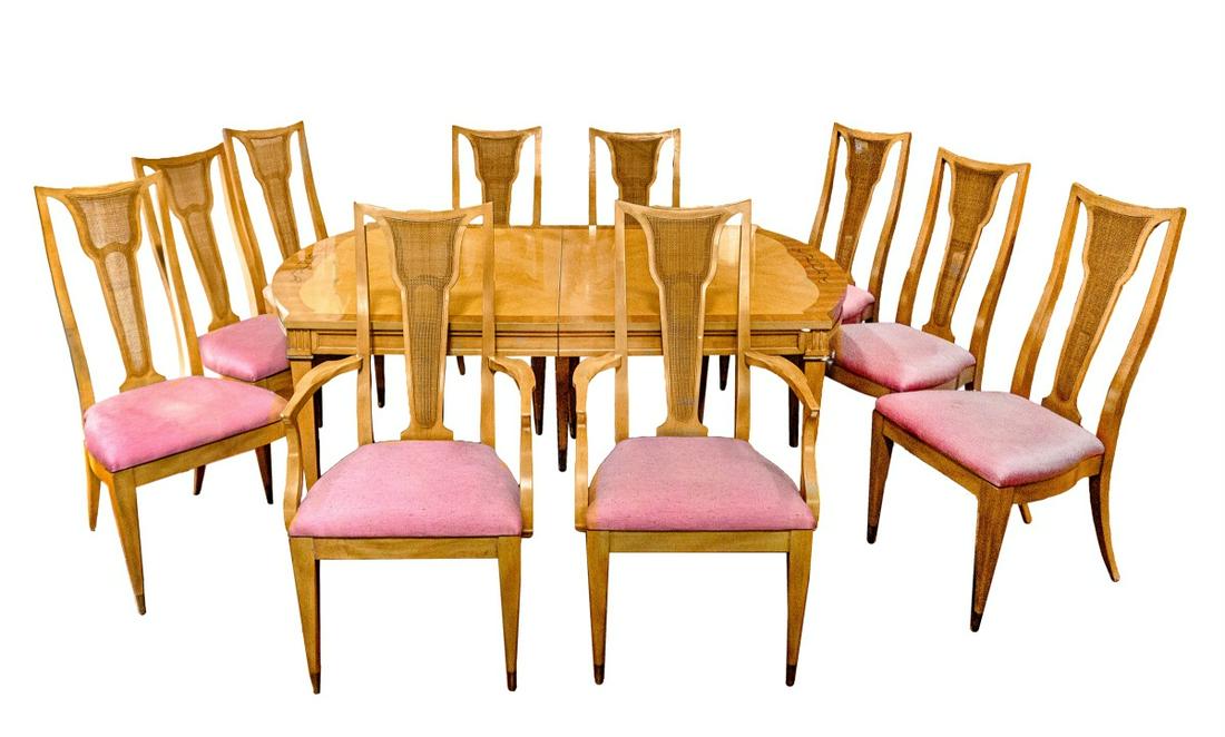 J. L. METZ FURNITURE Co. DINNING TABLE&TEN CHAIRS: 82in X 56in