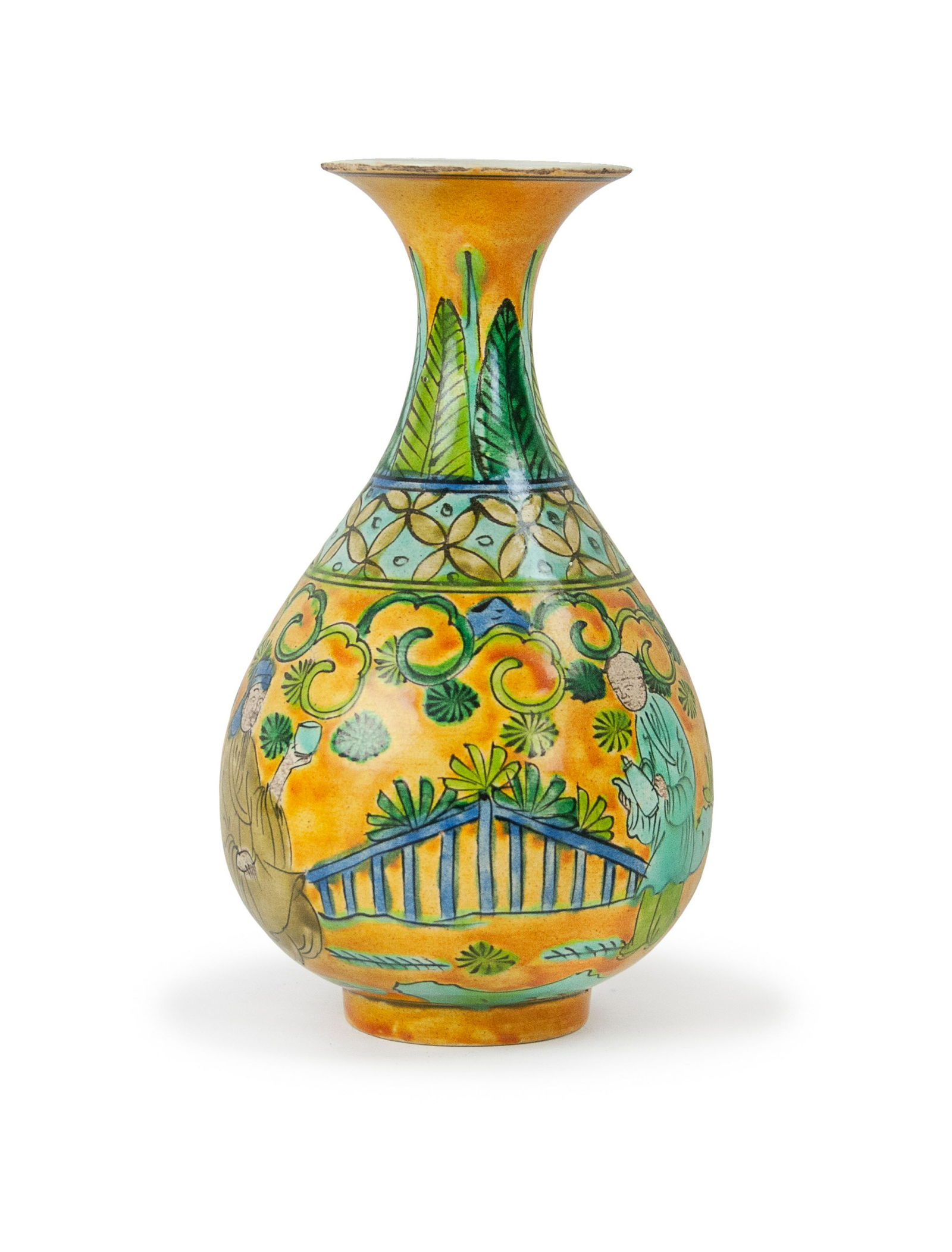 SANCAI PATTERN PEAR SHAPED VASE (1 of 2)