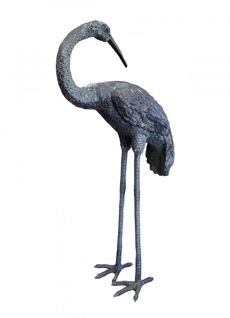 LARGE BRONZE FIGURE OF CRANE (1 of 1)