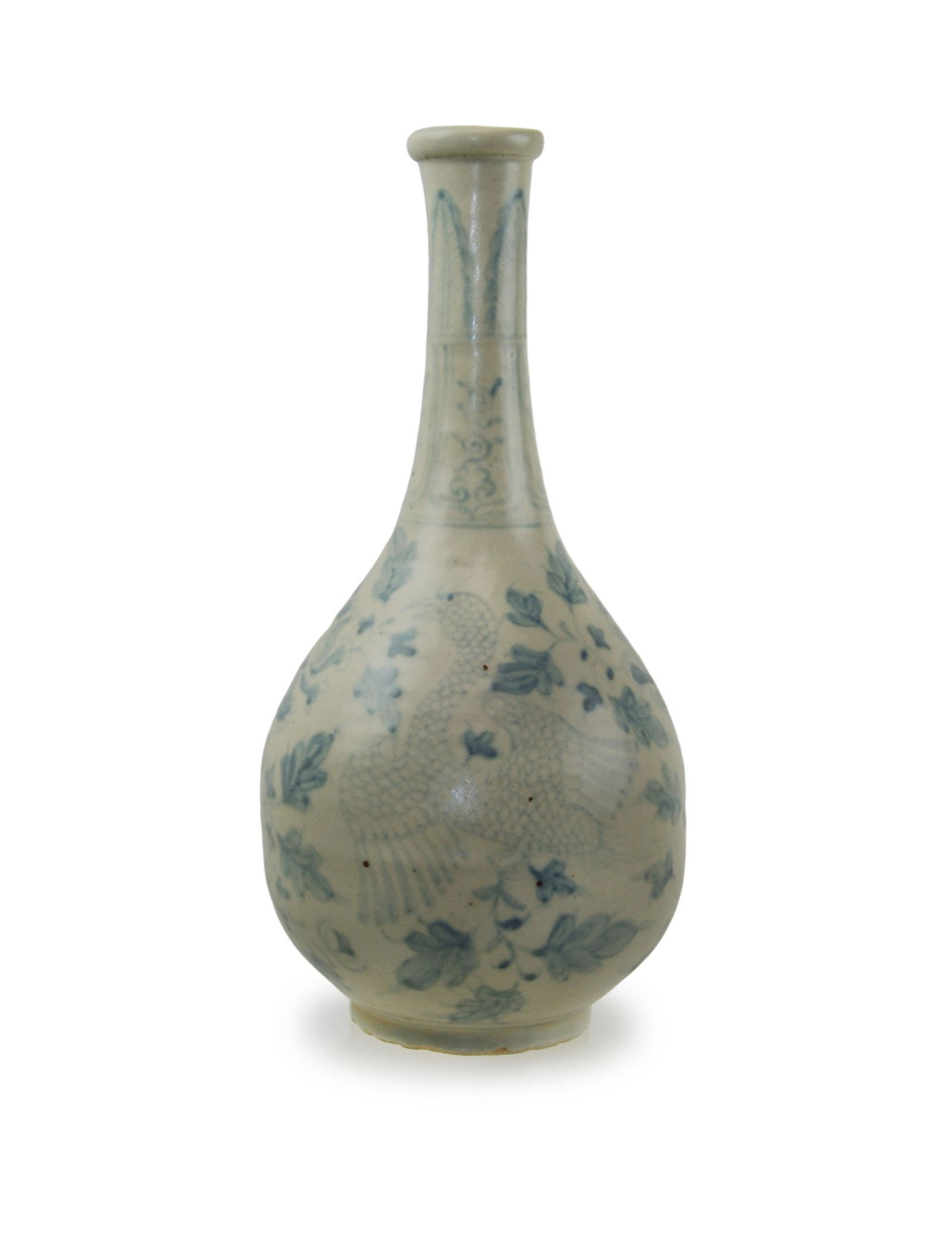 KOREAN BLUE AND WHITE PHOENIX VASE (1 of 12)