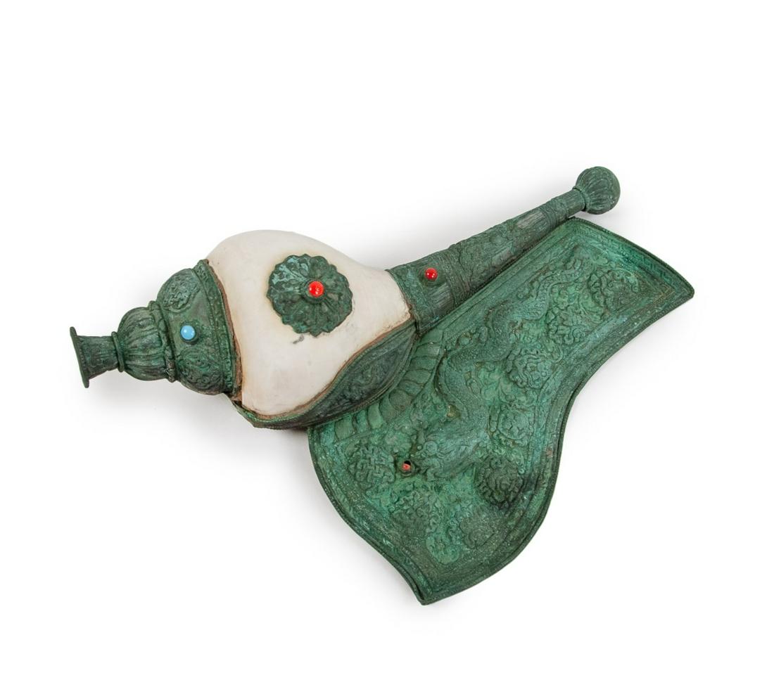 BUDDHIST BRONZE CONCH TRUMPET (1 of 1)