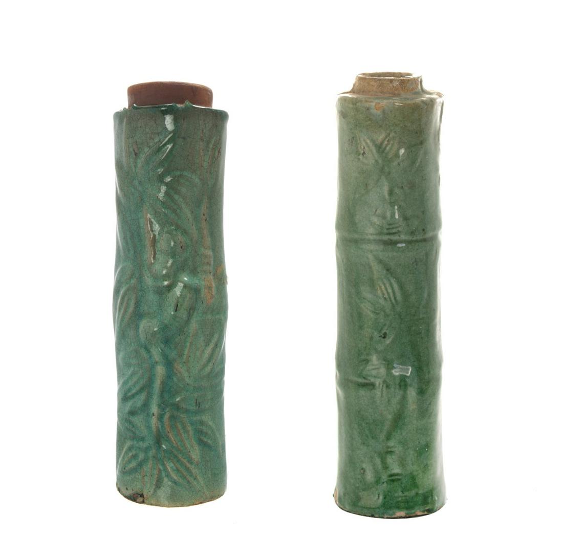 TWO CHINESE GREEN /CELADON GLAZED RAIN PIPES (1 of 15)