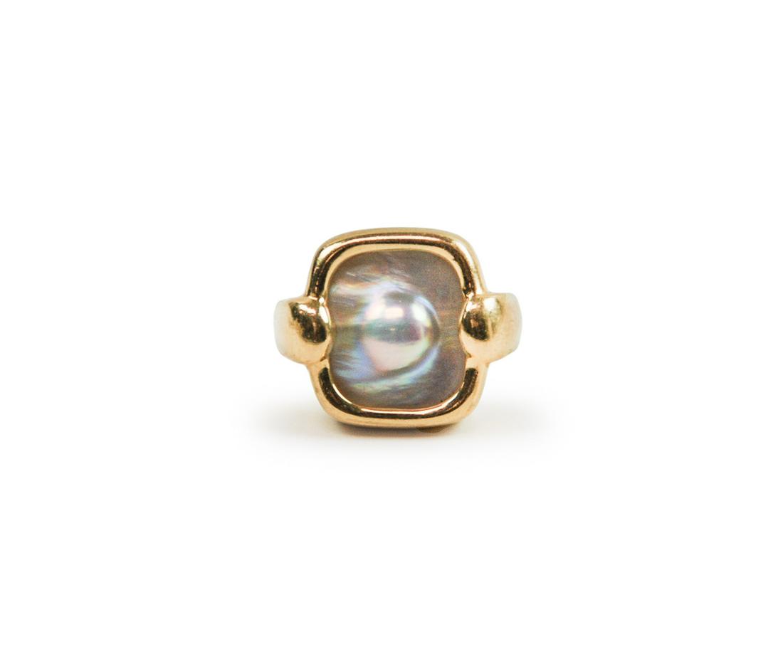 14k GOLD PEARL MABE RING (1 of 2)
