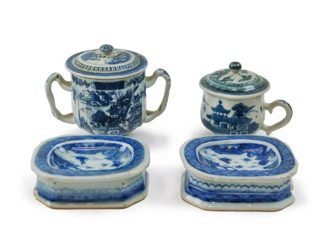 BLUE AND WHITE TEA SET AND SOAP DISHES (1 of 7)
