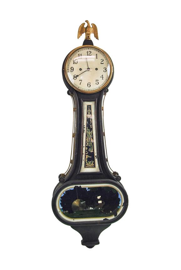 WALL CLOCK: H:40in(101.6cm) W:13.5in(34.2cm)