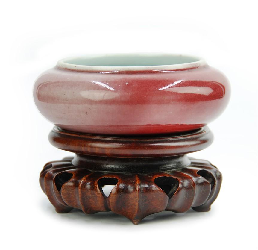 PEACH BLOOM GLAZE BRUSH WASHER ON STAND (1 of 5)