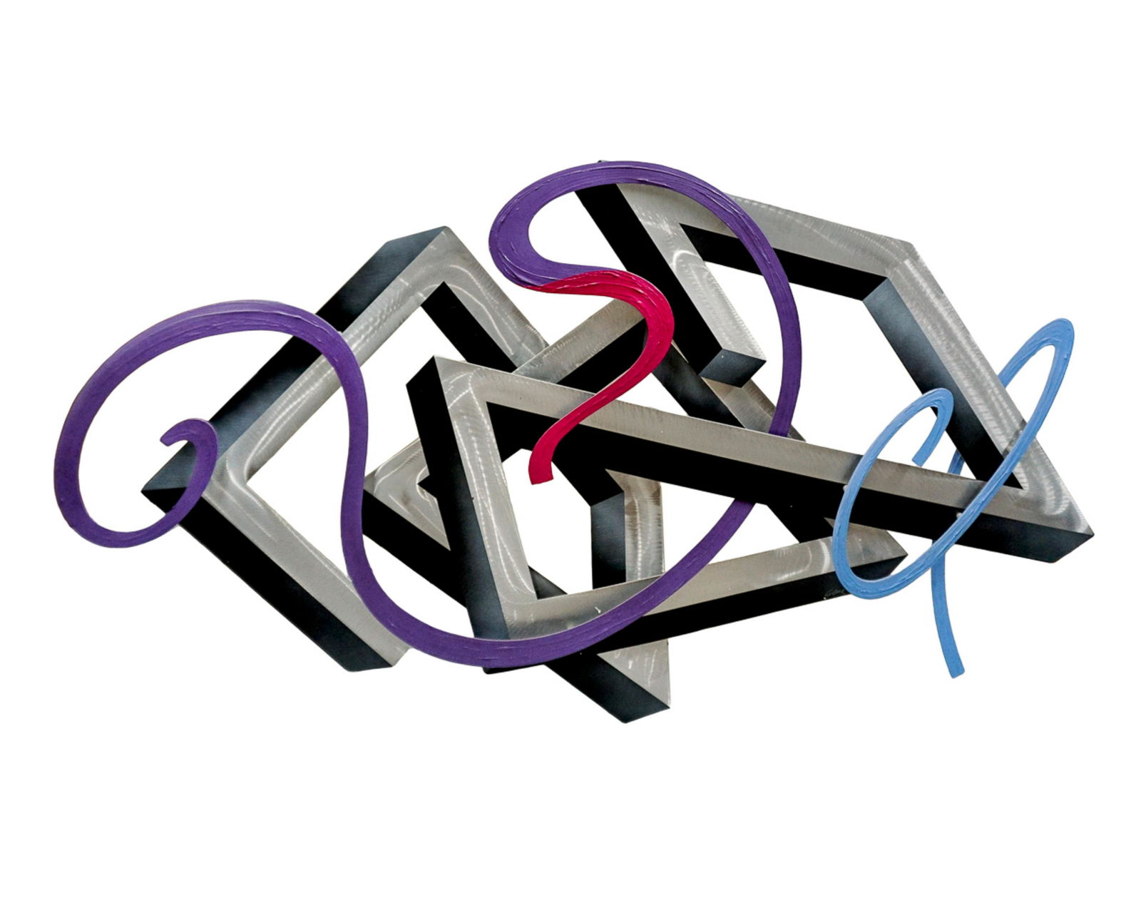 LARGE PAINT GENE LUTZ METAL WALL SCULPTURE (1 of 3)