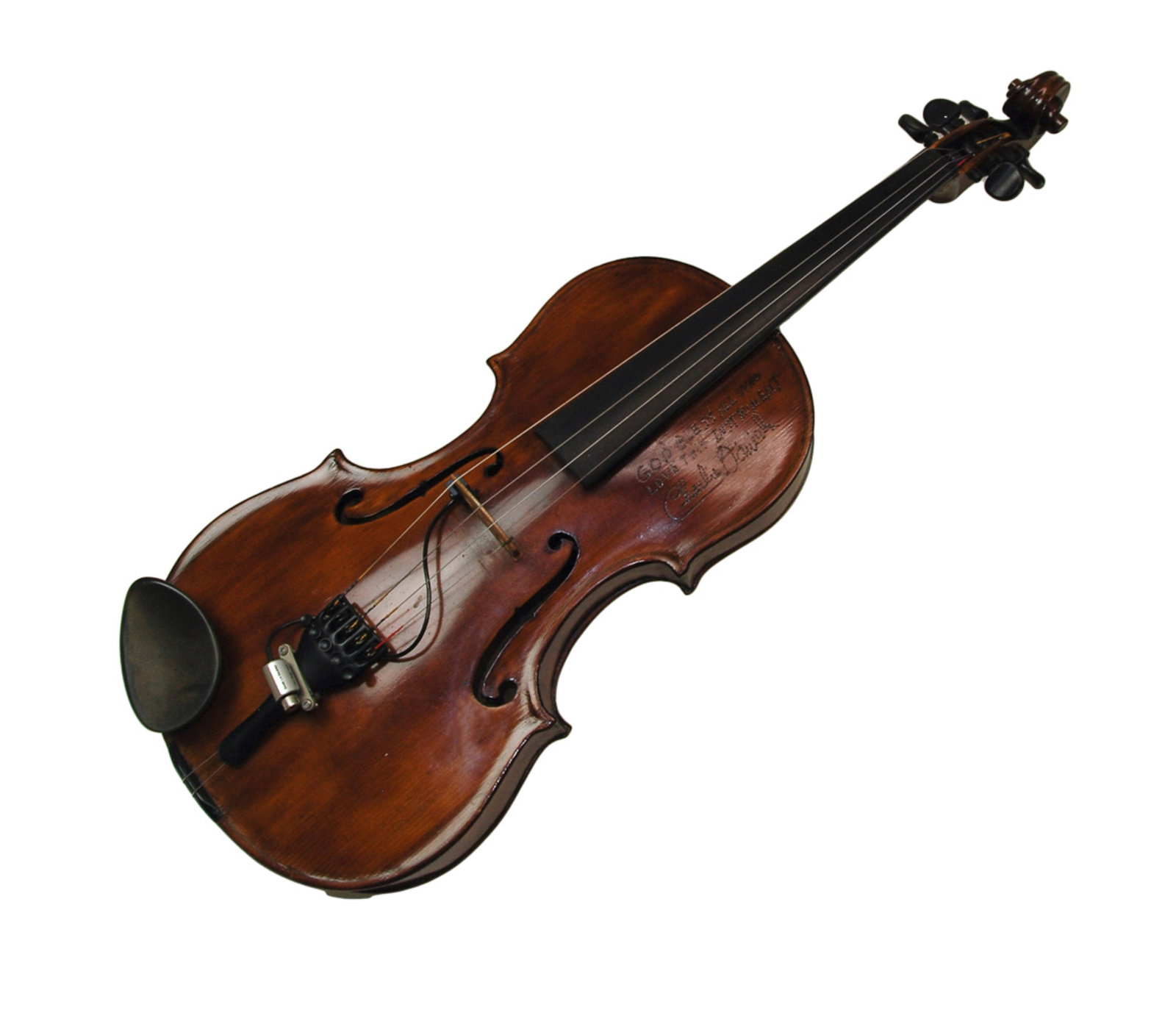 CHARLIE DANIELS SIGNED FIDDLE BARCUS BERRY VIOLINS: CHARLIE DANIELS SIGNED FIDDLE BARCUS BERRY VIOLINS WITH CASE SIGNED "GOD BLESS ALL WHO LOVE THIS INSTRUMENT" BY CHARLIE DANIELS