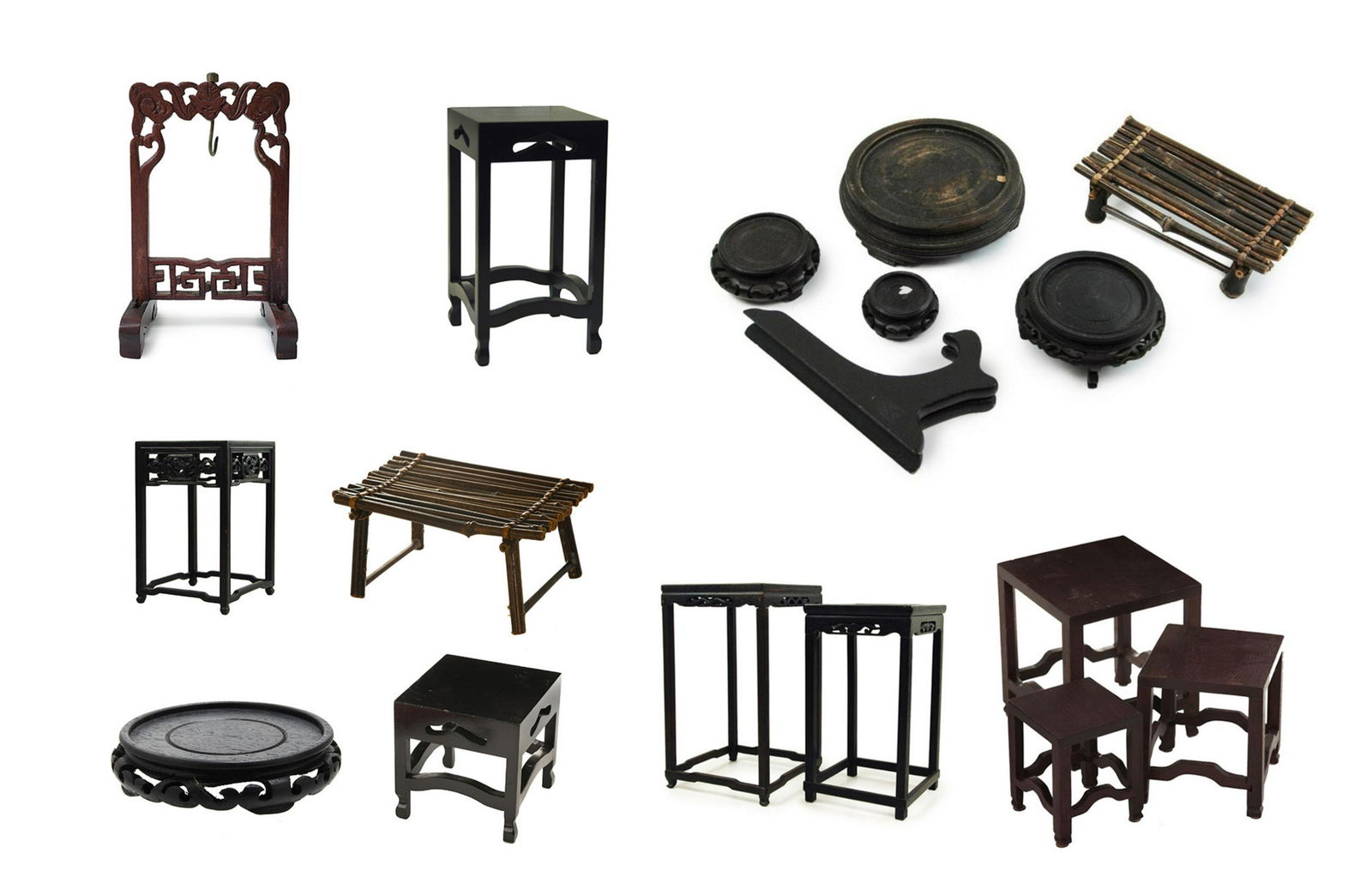 SEVENTEEN WOOD PLANT STANDS / VASE BASES (1 of 20)