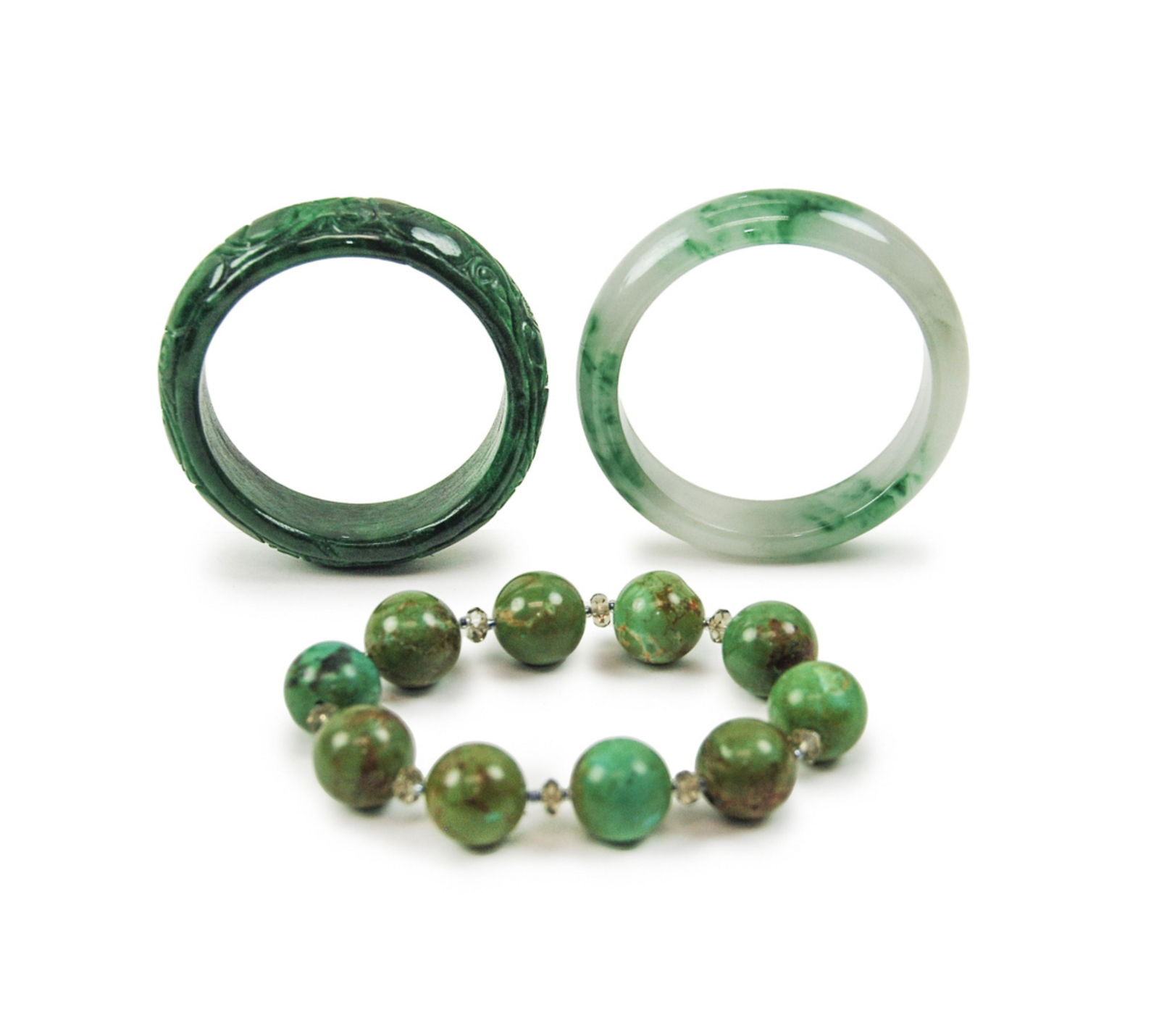 THREE JADE BRACELETS (1 of 4)