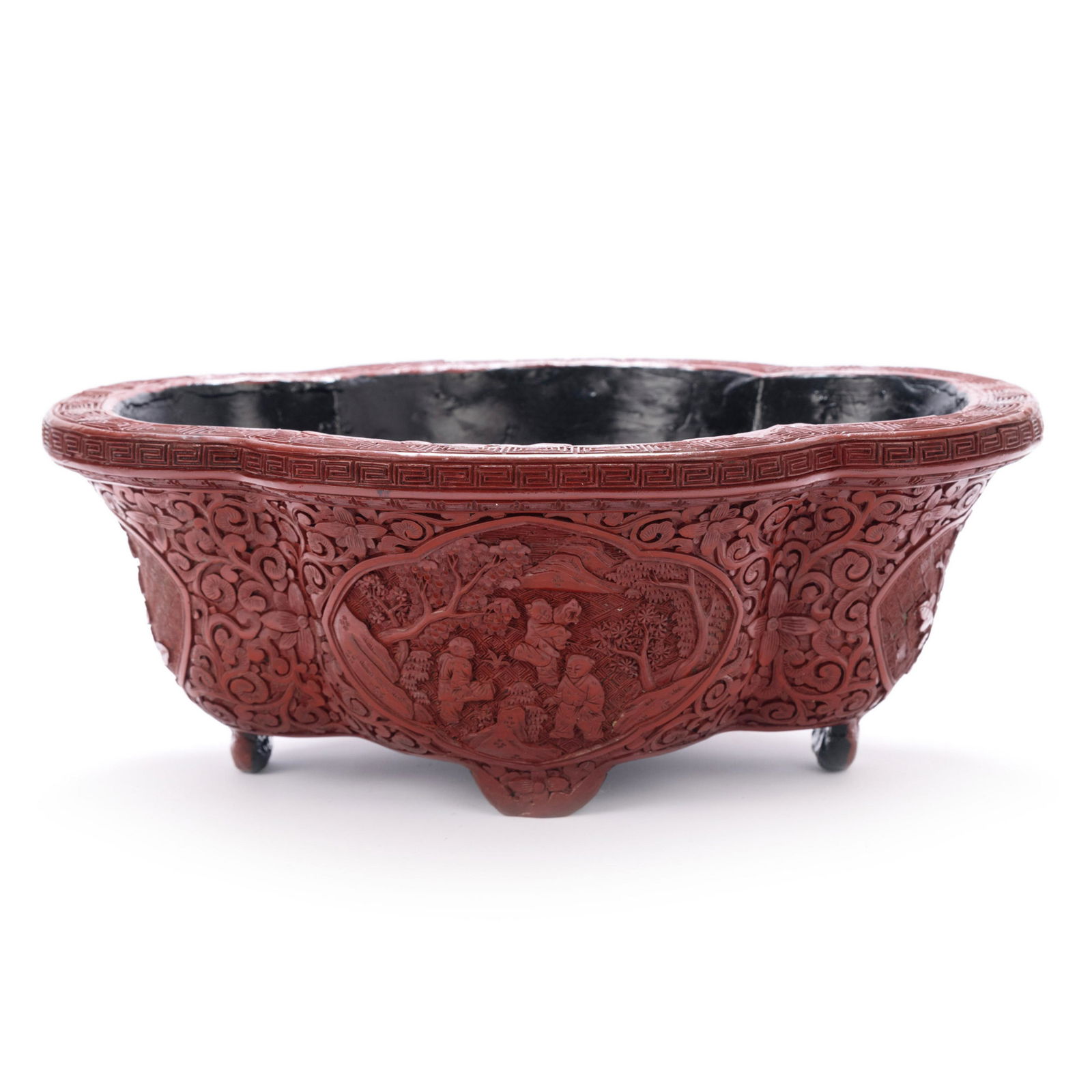 CINNABAR LACQUER BONSAI POT (1 of 6)