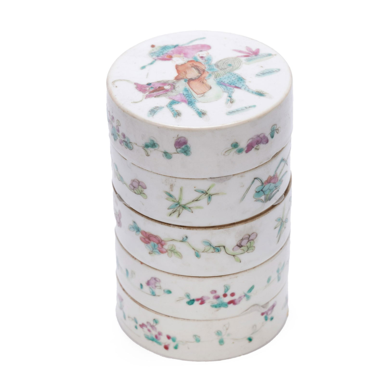 CHINESE FAMILLE ROSE STACKABLE STORAGE BOX (1 of 6)