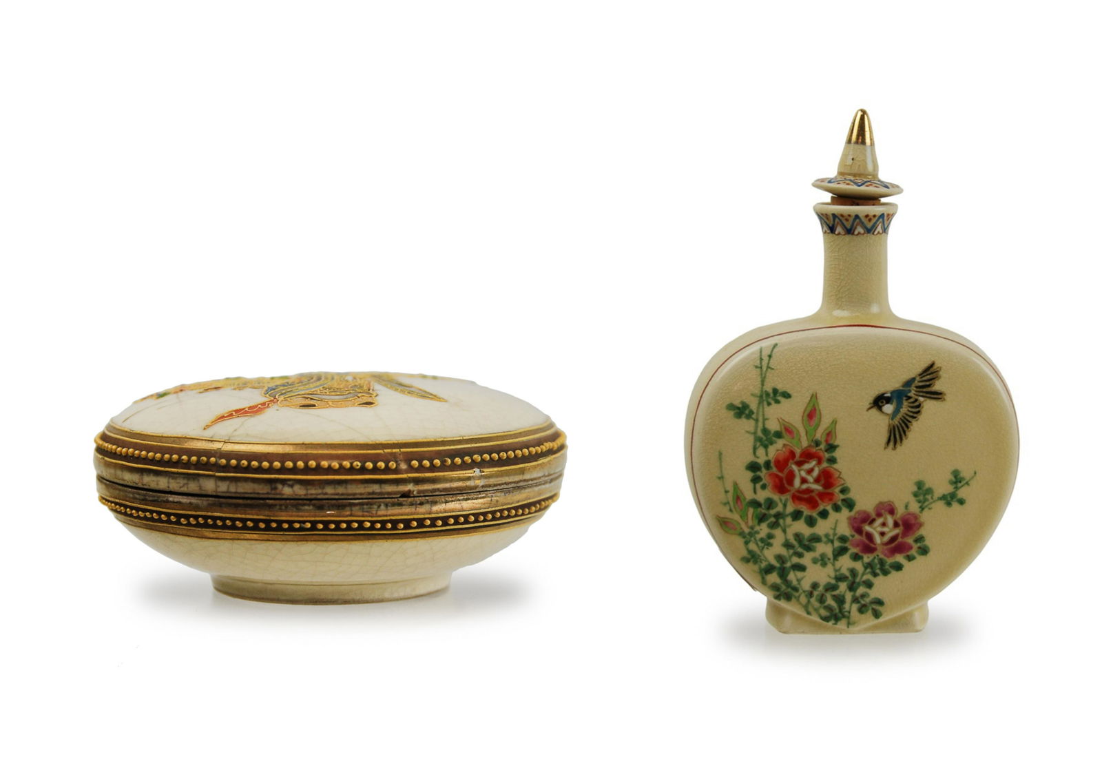 JAPANESE SATSUMA PASTE BOX AND PERFUME BOTTLE (1 of 20)
