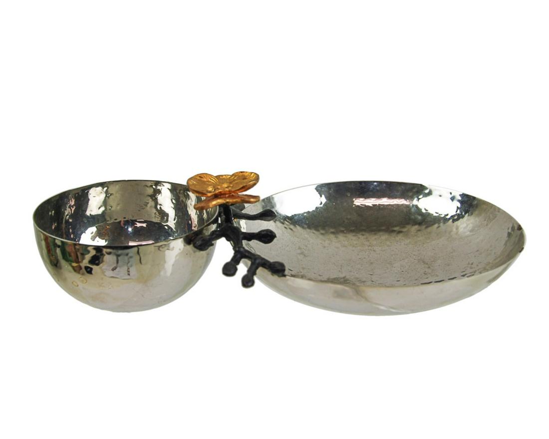 Japanese Silvered Bronze Double Dish (1 of 4)