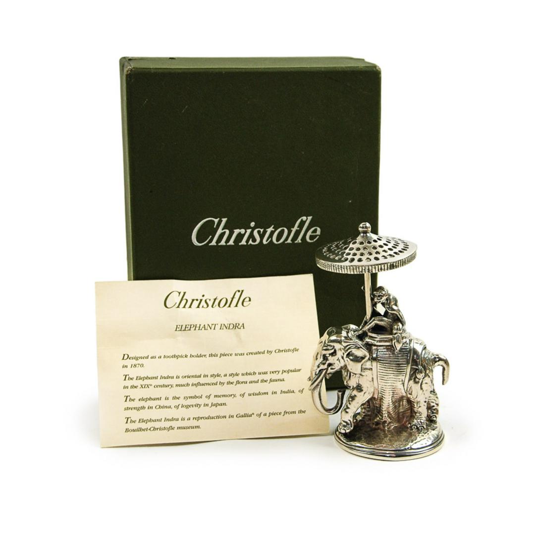 Christofle Silverplate holder Elephant Indra: Christofle Silverplate holder Elephant Indra H:4in(10cm) W:2.5in(6.3cm)