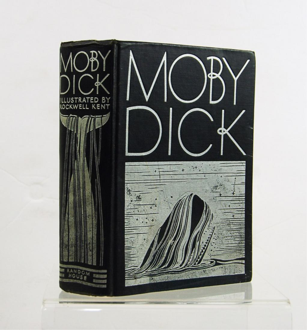 1930 Moby Dick Melville Rockwell Kent Random House: Moby Dick or The Whale, by Herman Melville. Illustrations by Rockwell Kent. Random House, New York, 1930. 7 1/4in(18.4cm) W:5 3/4in(14.6cm)