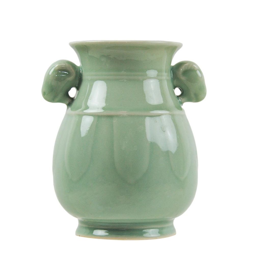 Celadon Glazed Ram Handles Vase (1 of 4)
